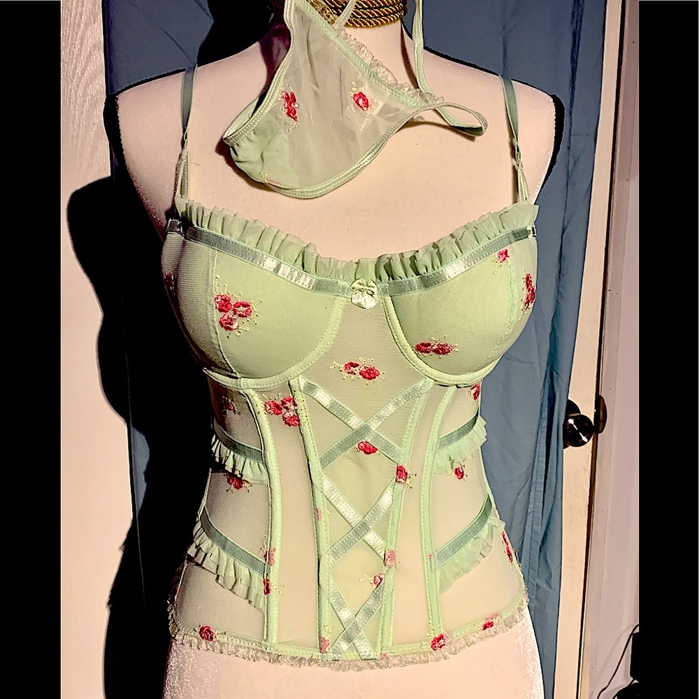 Deadstock Y2K Mint Bustier Set